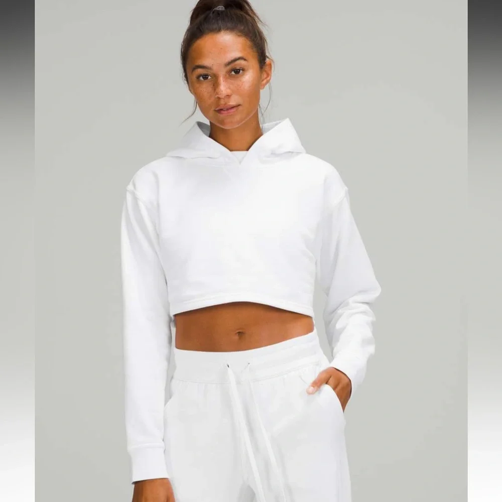 Lululemon cropped all yours hoodie -white - Picture 5 of 6